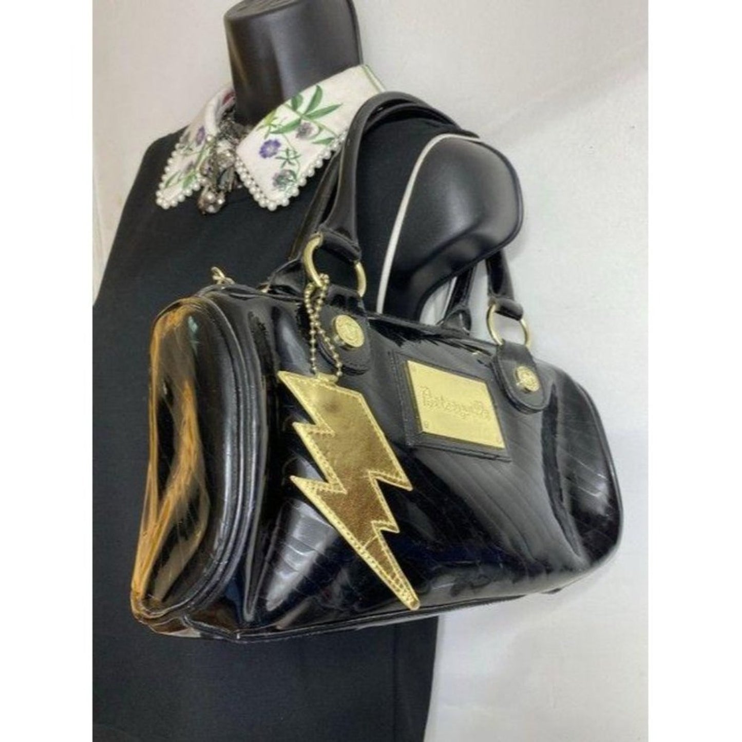 betsey johnson bowling black shoulder bag
