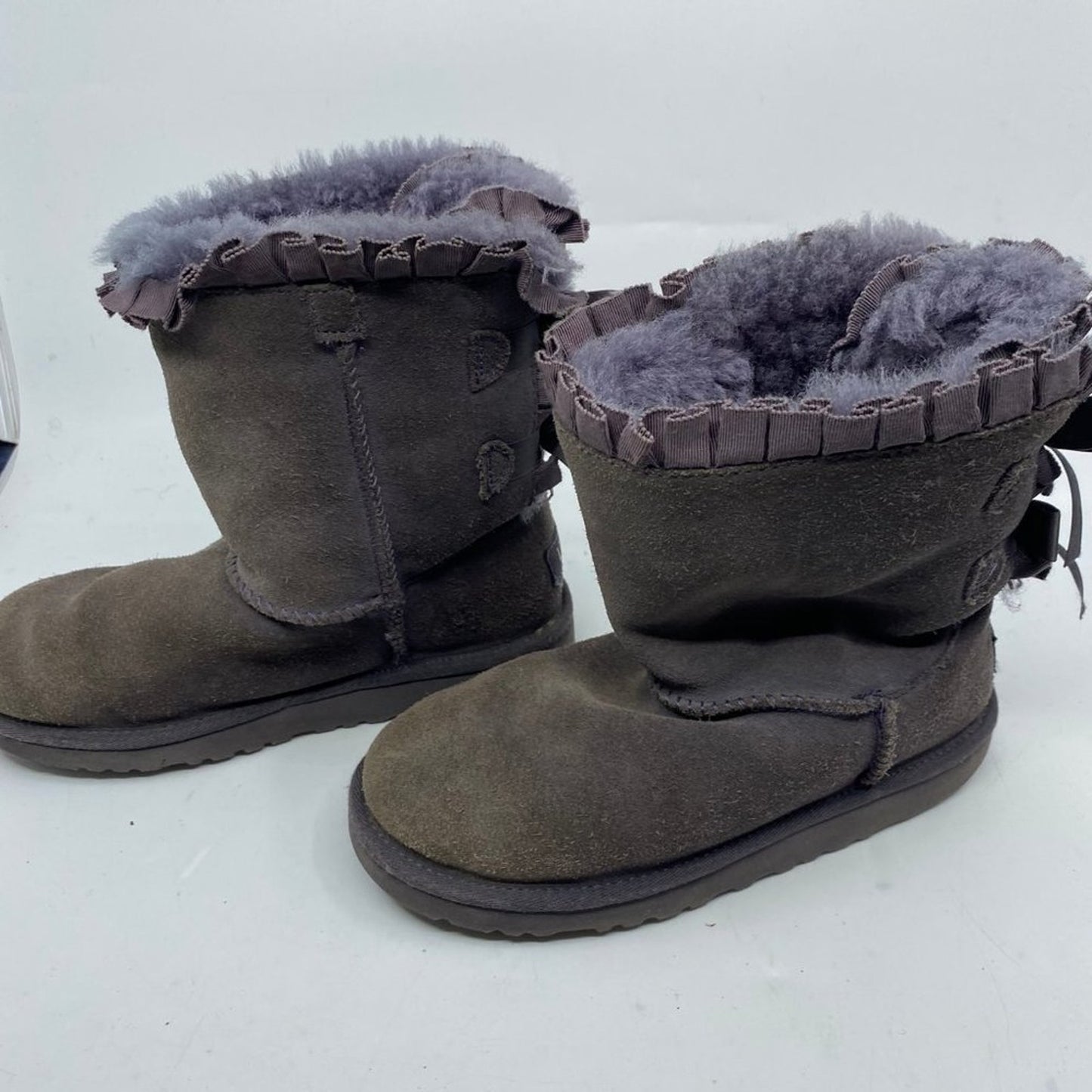 UGG Australia Gray/Purple Ruffled Boots Size 2