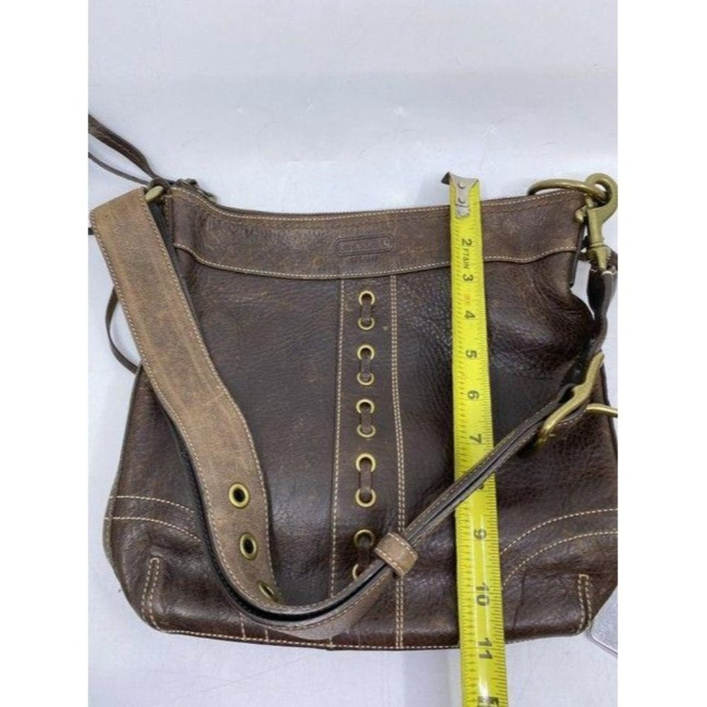 coach brown leather cross body bag