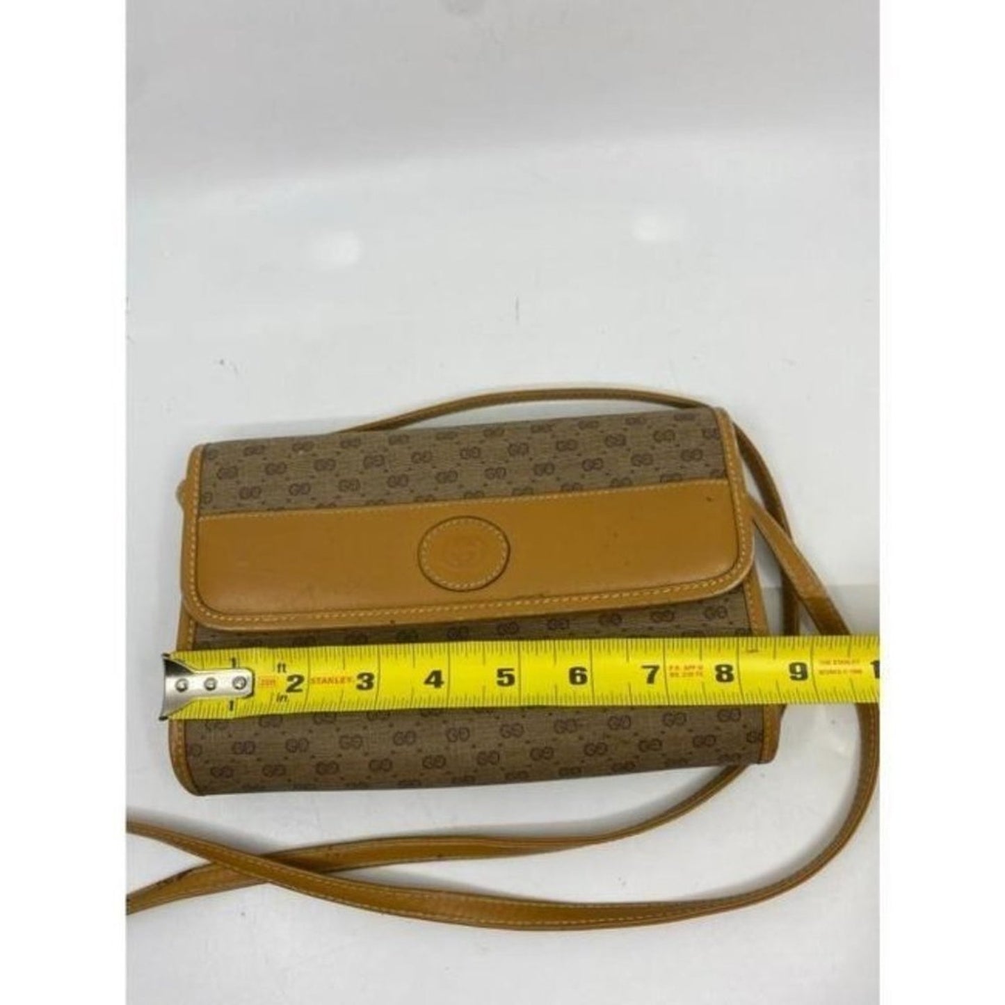 GUCCI Vintage Flap Coated Canvas Crossbody Bag