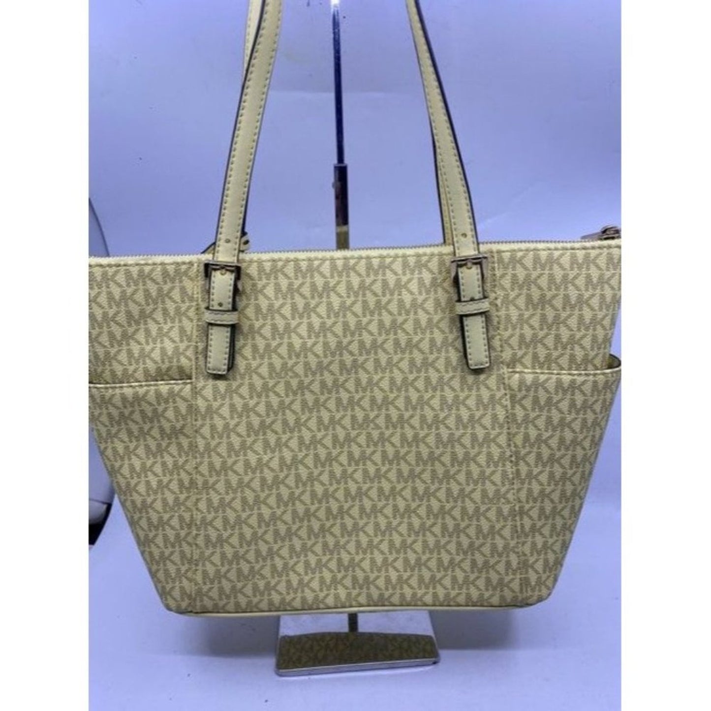 Michael Kors East West New Jet Set Top Zip Tote Buttercup Saffiano Leath…