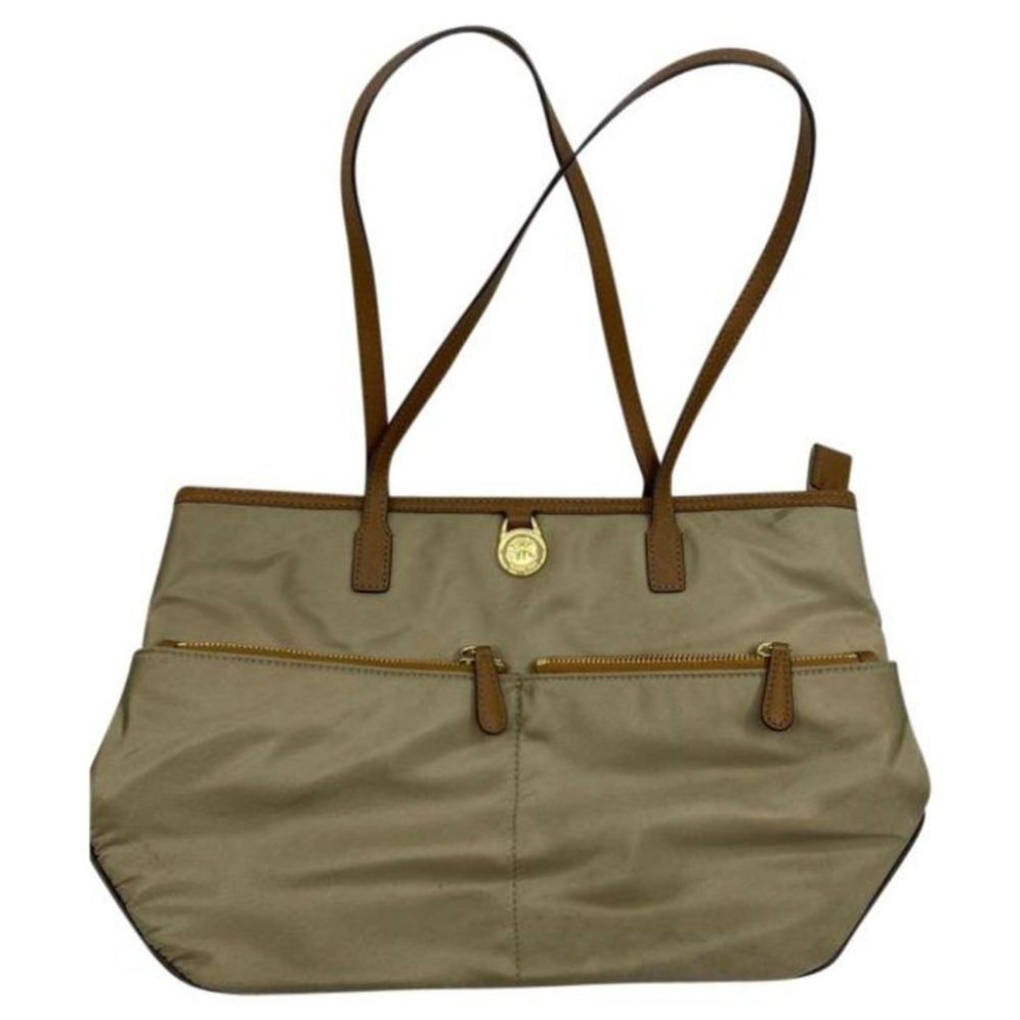 Michael Kors Nylon Tan Shoulder Tote Bag MD to LG