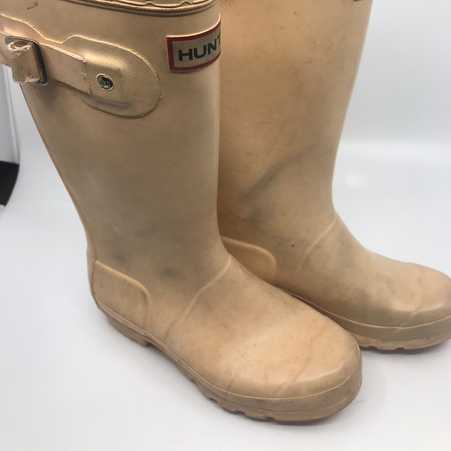 Unisex Hunter Boots Cream Size US 2M/3F