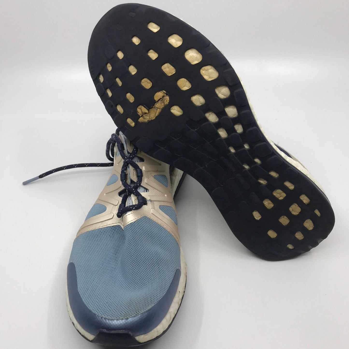 Adidas Boost Blue Gold Sneakers Size 7F/6M