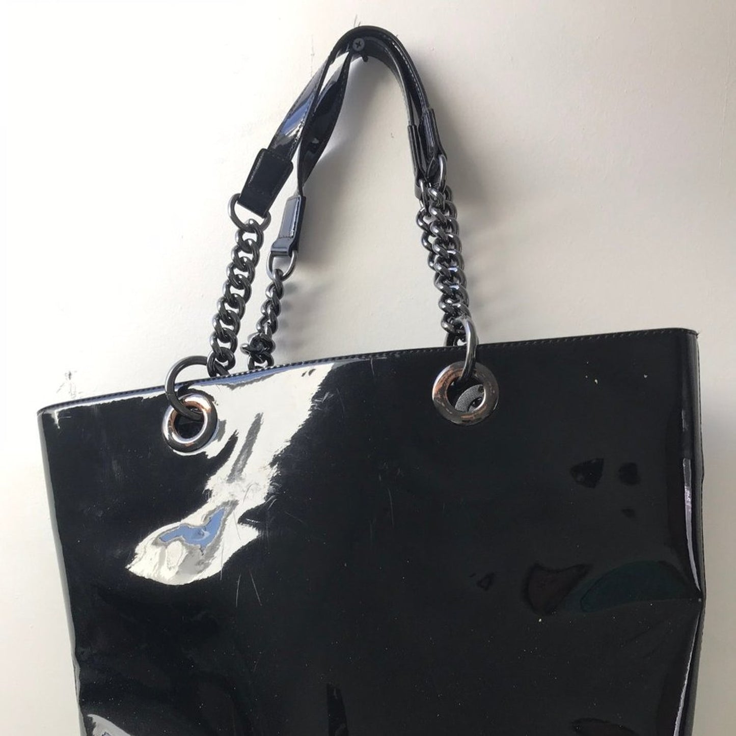 DKNY XL Black Leather Tote Bag