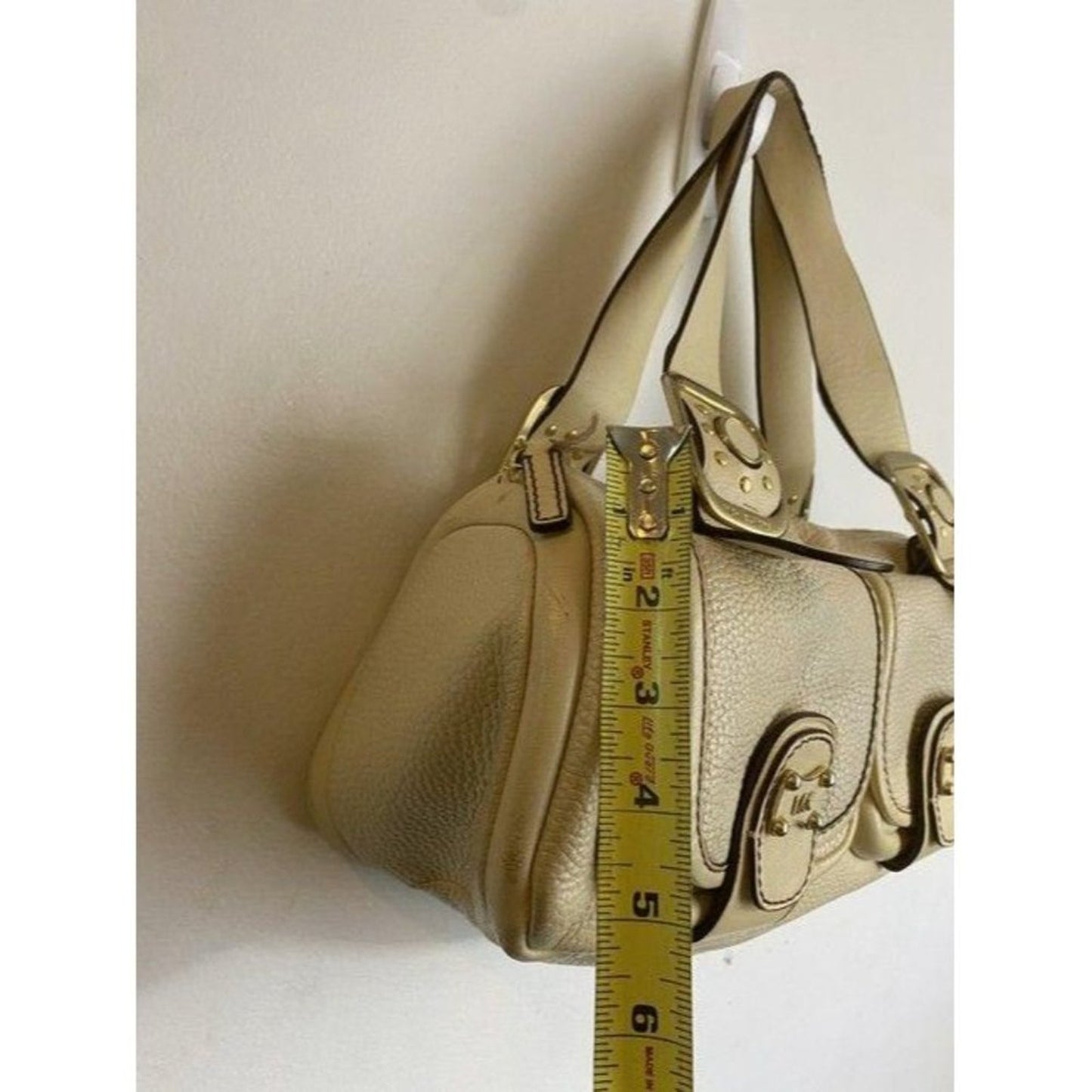 michael kors small handbag beige leather tote
