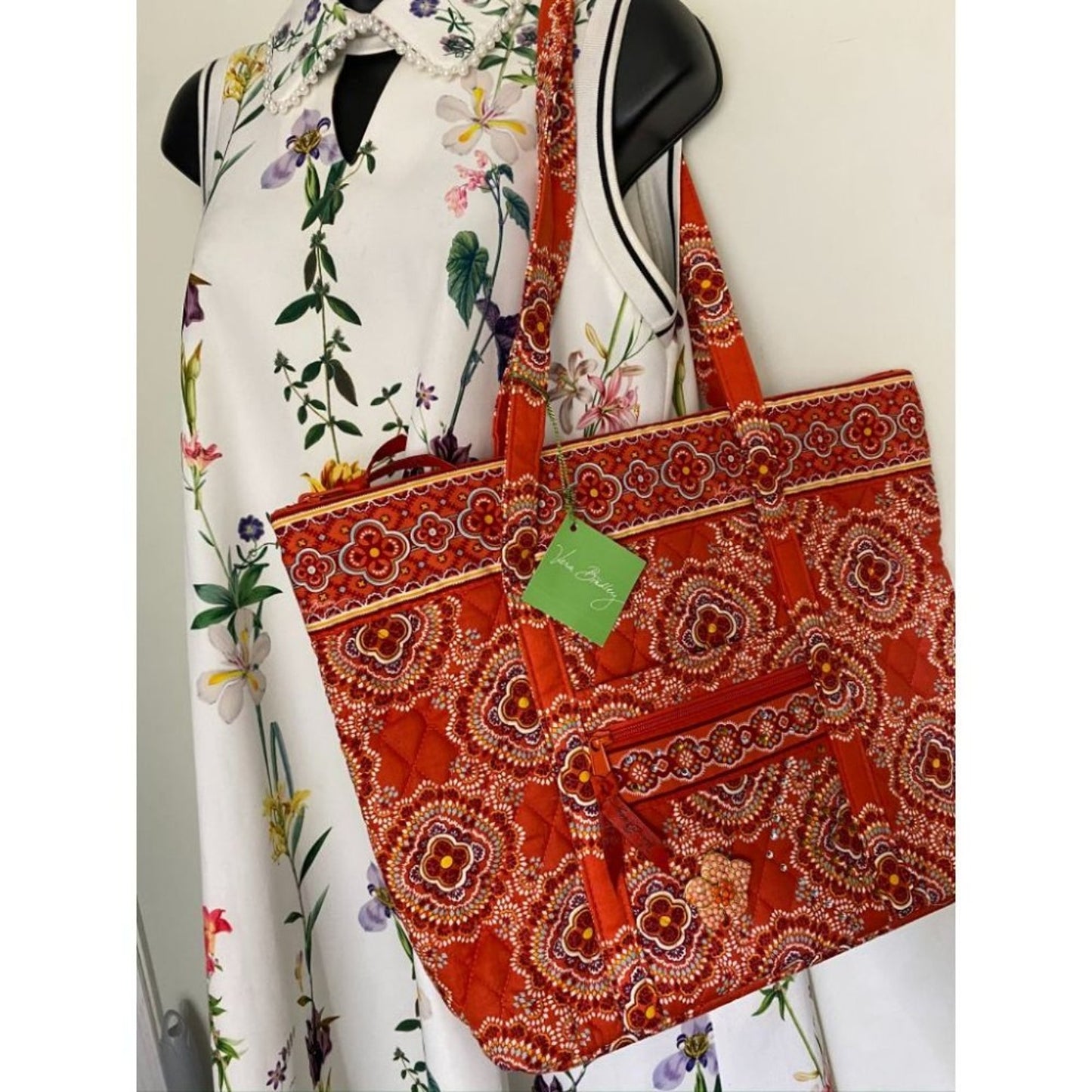 NWT! Vera Bradley Quilted Bag w Wallet Red Beige
