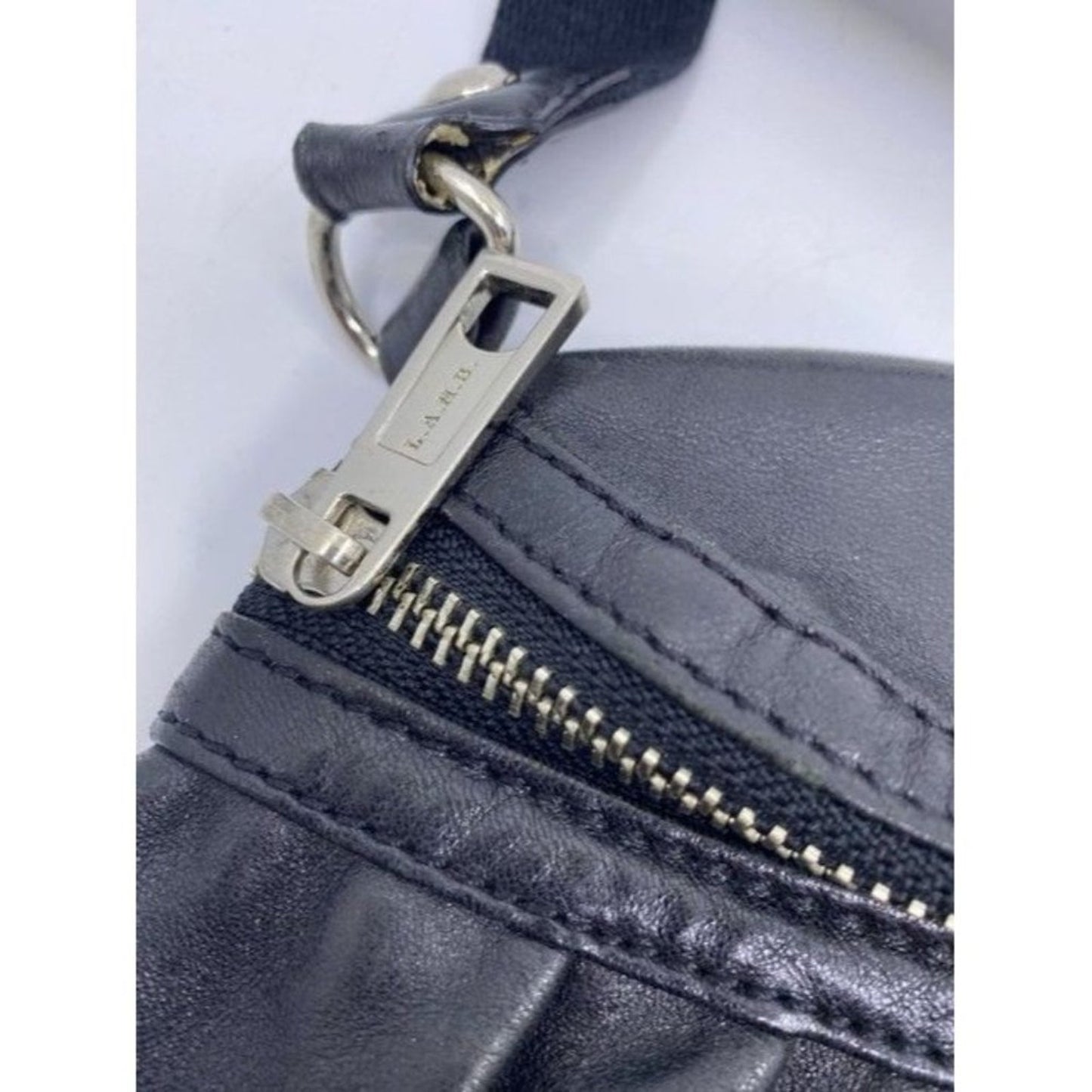 Lamb Messenger Adjustable Strap Black Leather Cross Body Bag