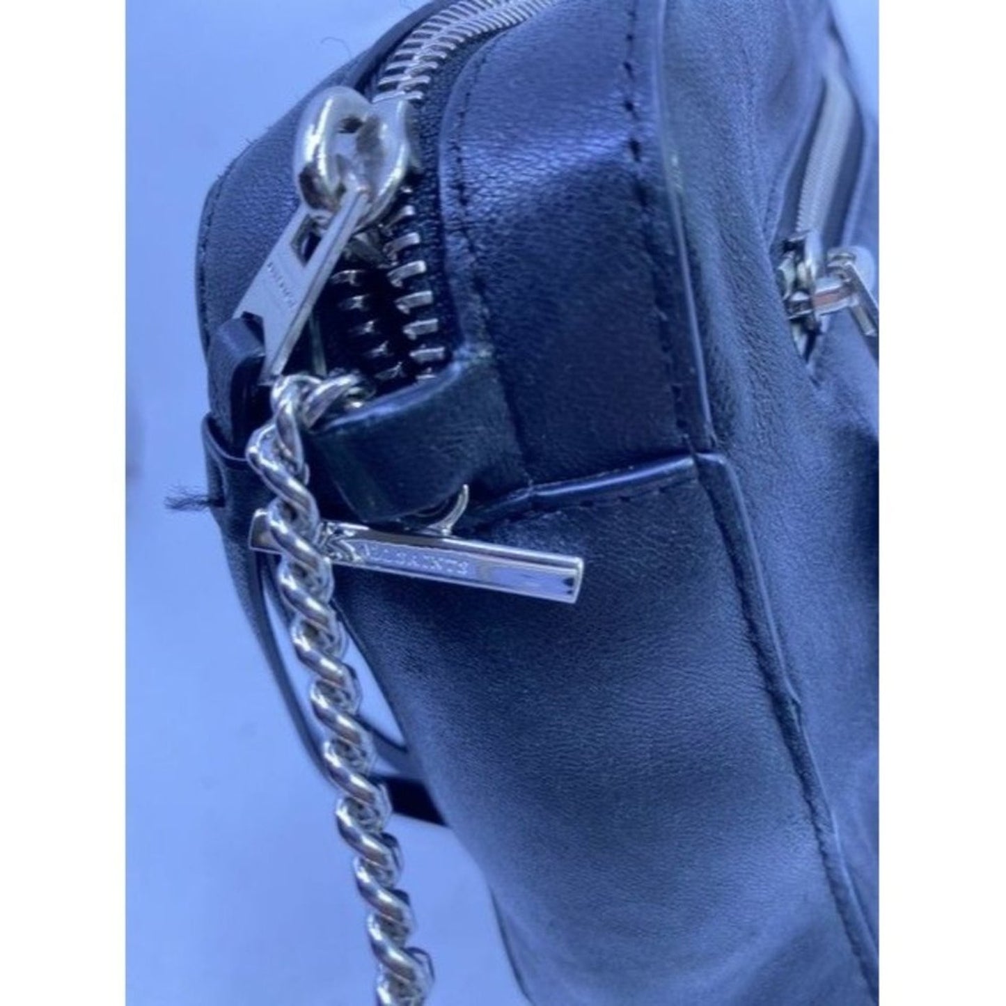 Allsaints Fleur De Lis Black Soft Leather Cross Body Bag