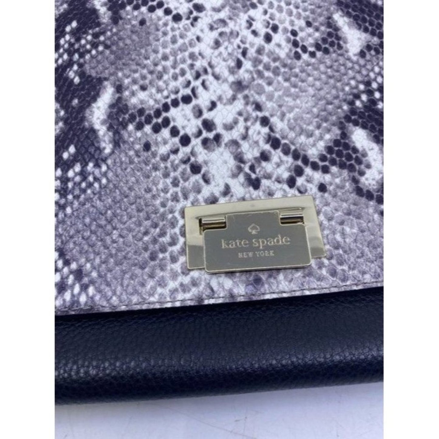 Kate Spade Snakeskin Print Handbag Blackgray Leather Shoulder Bag