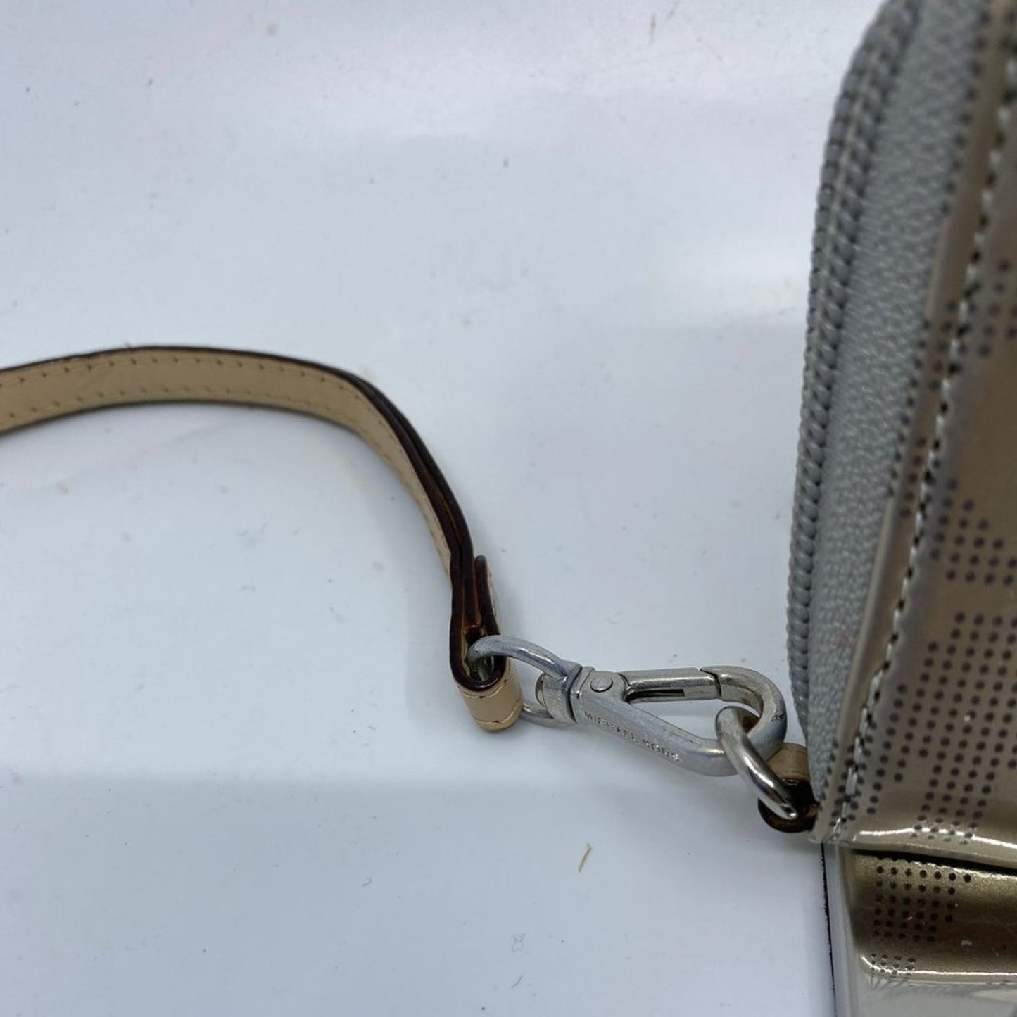 Michael Kors Silver Leather Zipper Wallet