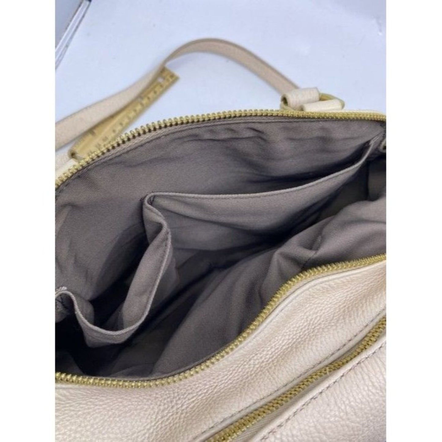 Dual Purpose White Leather Cross Body Bag