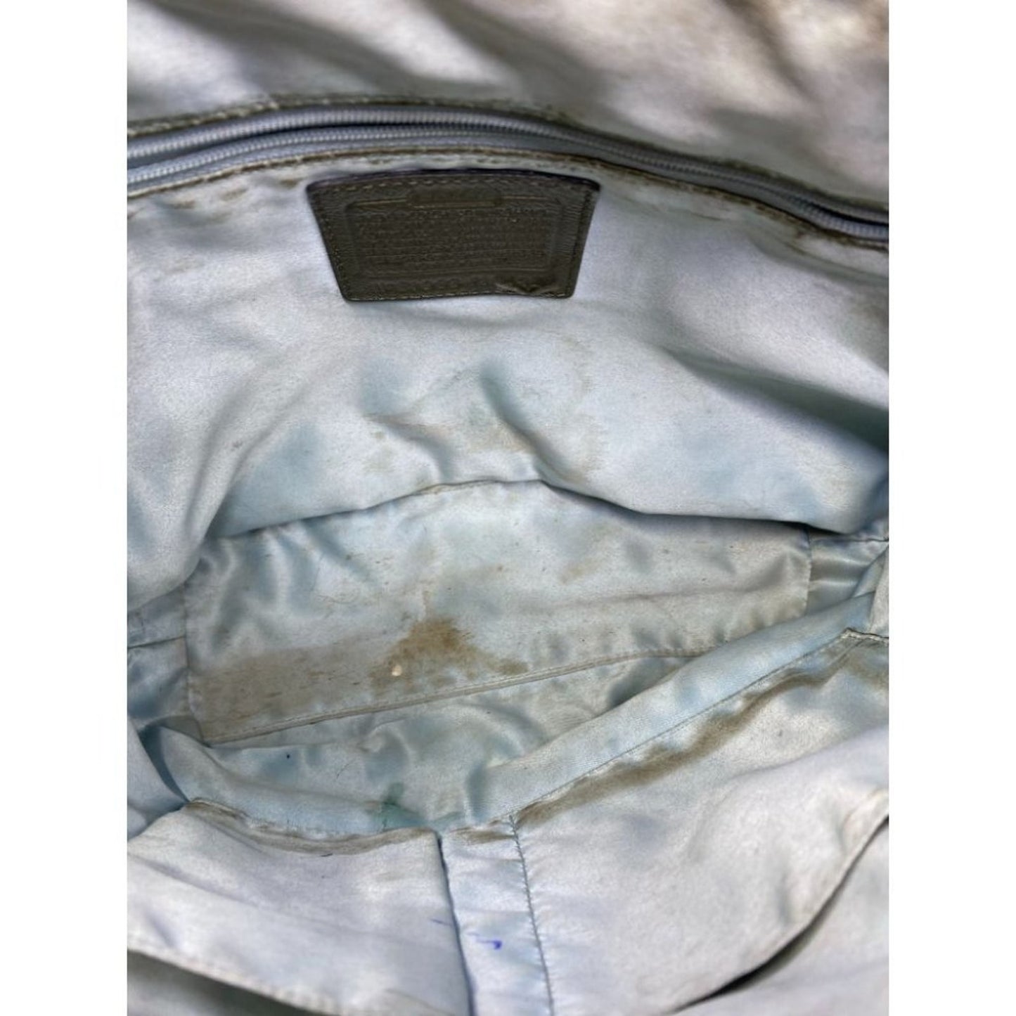 COACH LG Patent Leather Silver Gold Shoulder Bag