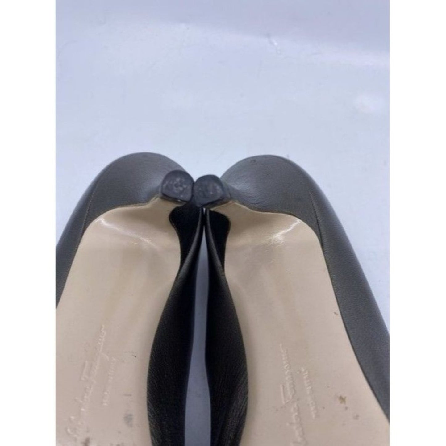 Salvatore Ferragamo Gun Metal Firsea Flat Bow Pumps Size Us