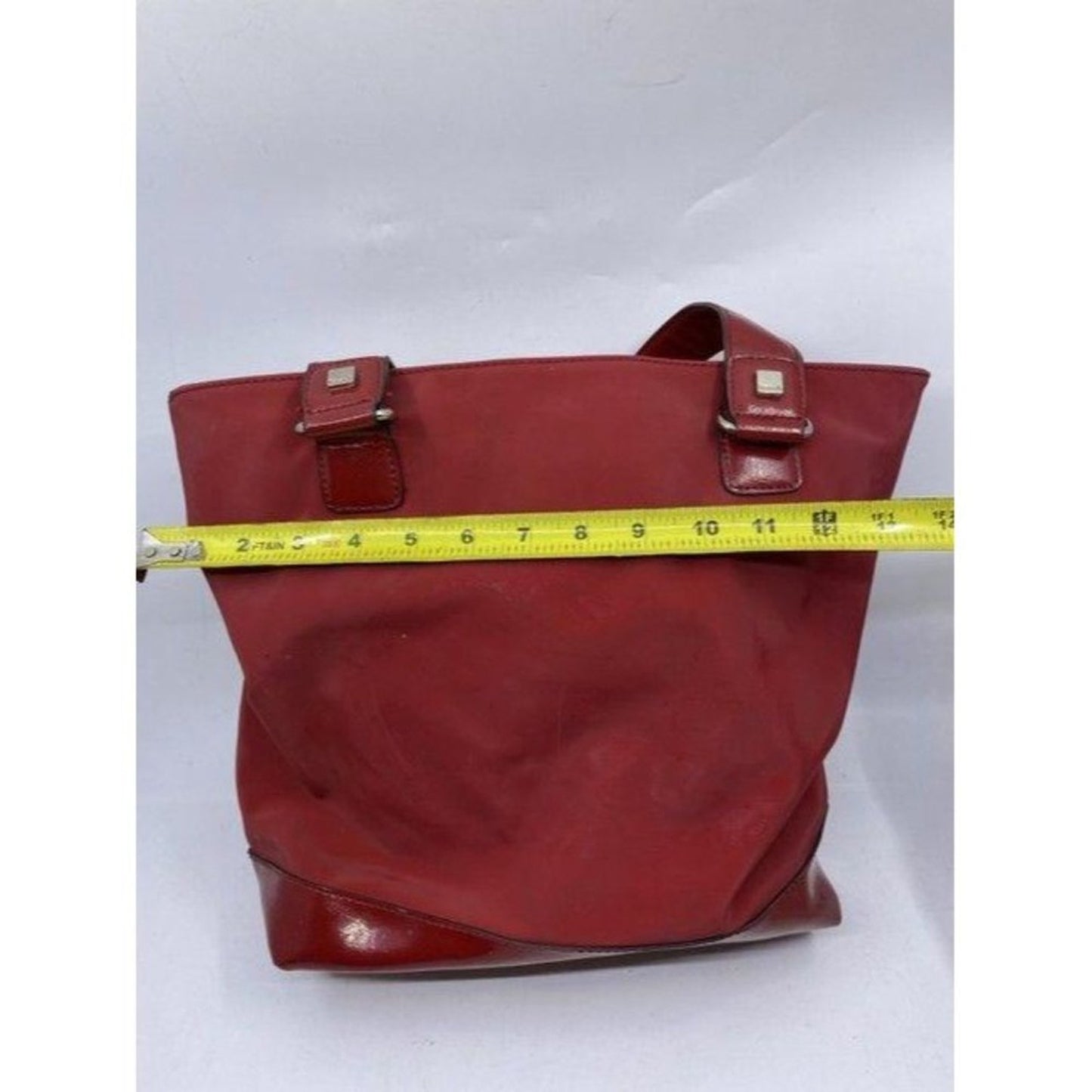 Tignanello Shoulder Bag Red Nylon Fabric Tote