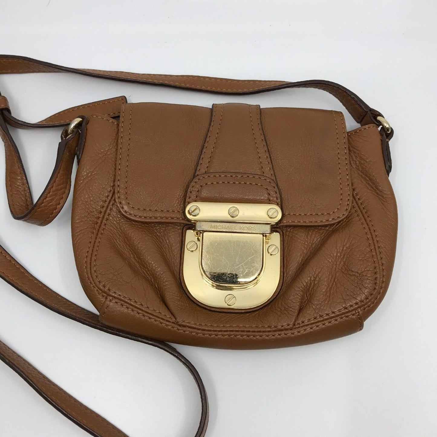 Michael Kors Crossbody Leather Gold Buckle