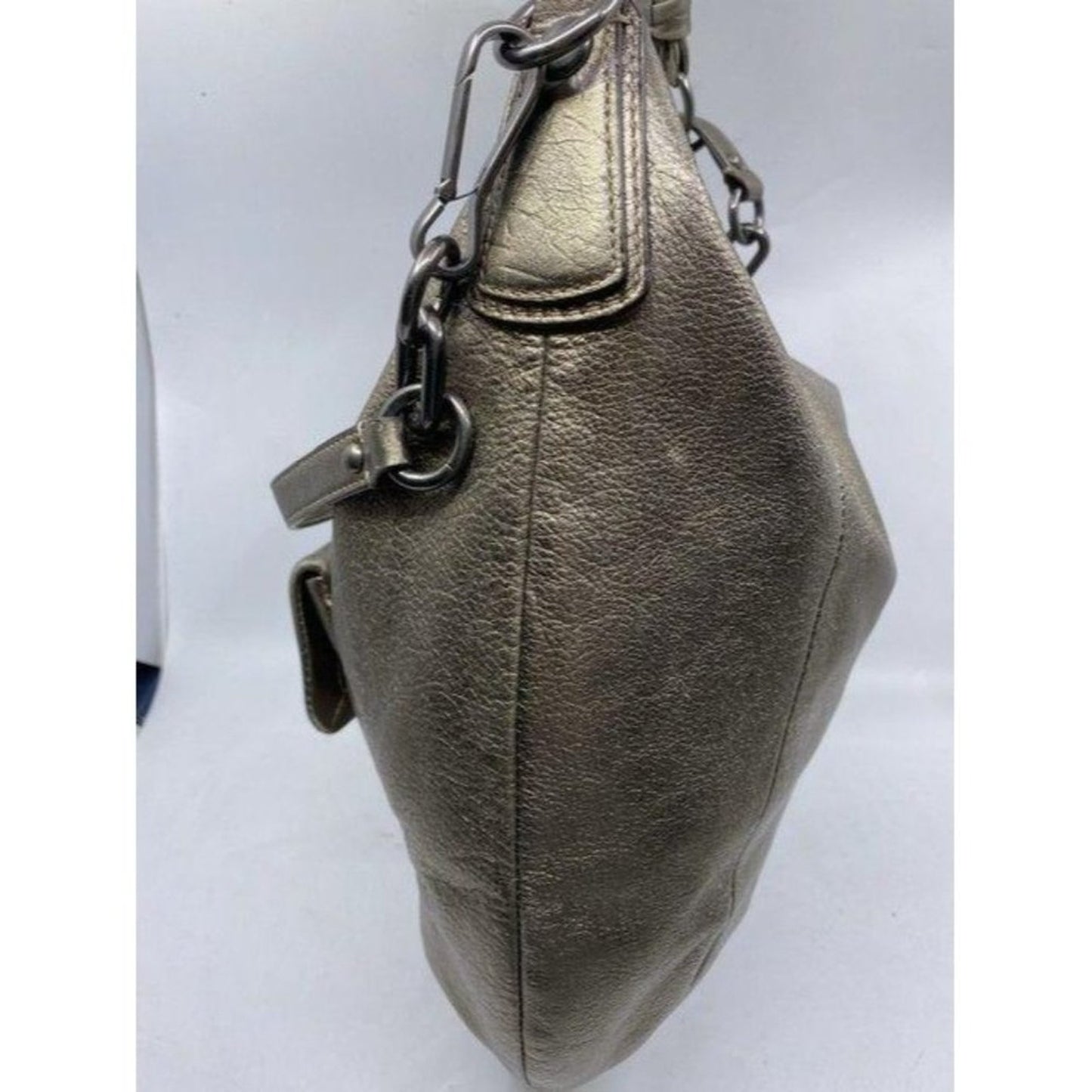Coach xl shoulder gold leather cross body bag