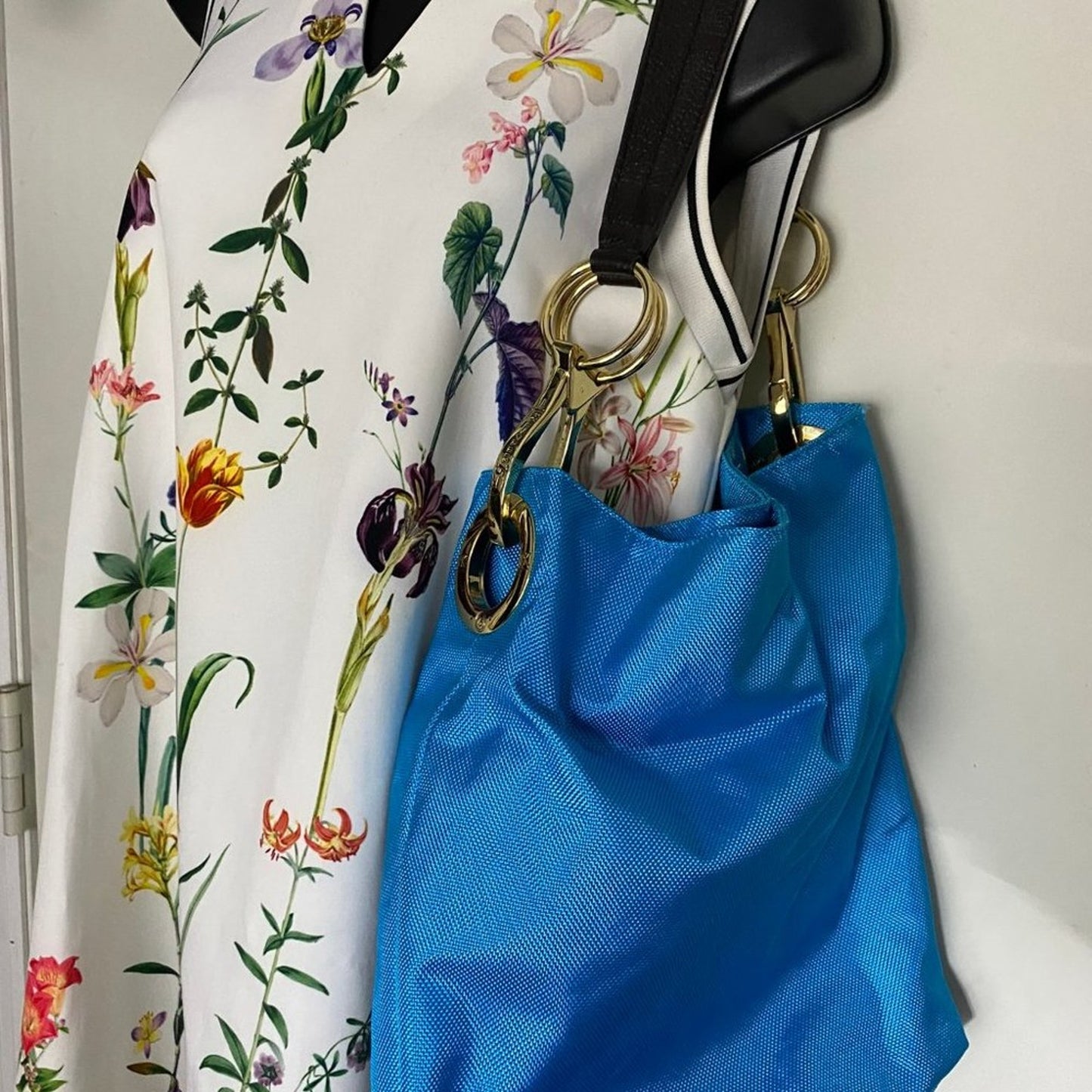 JPK Paris Blue Nylon Shoulder Bag