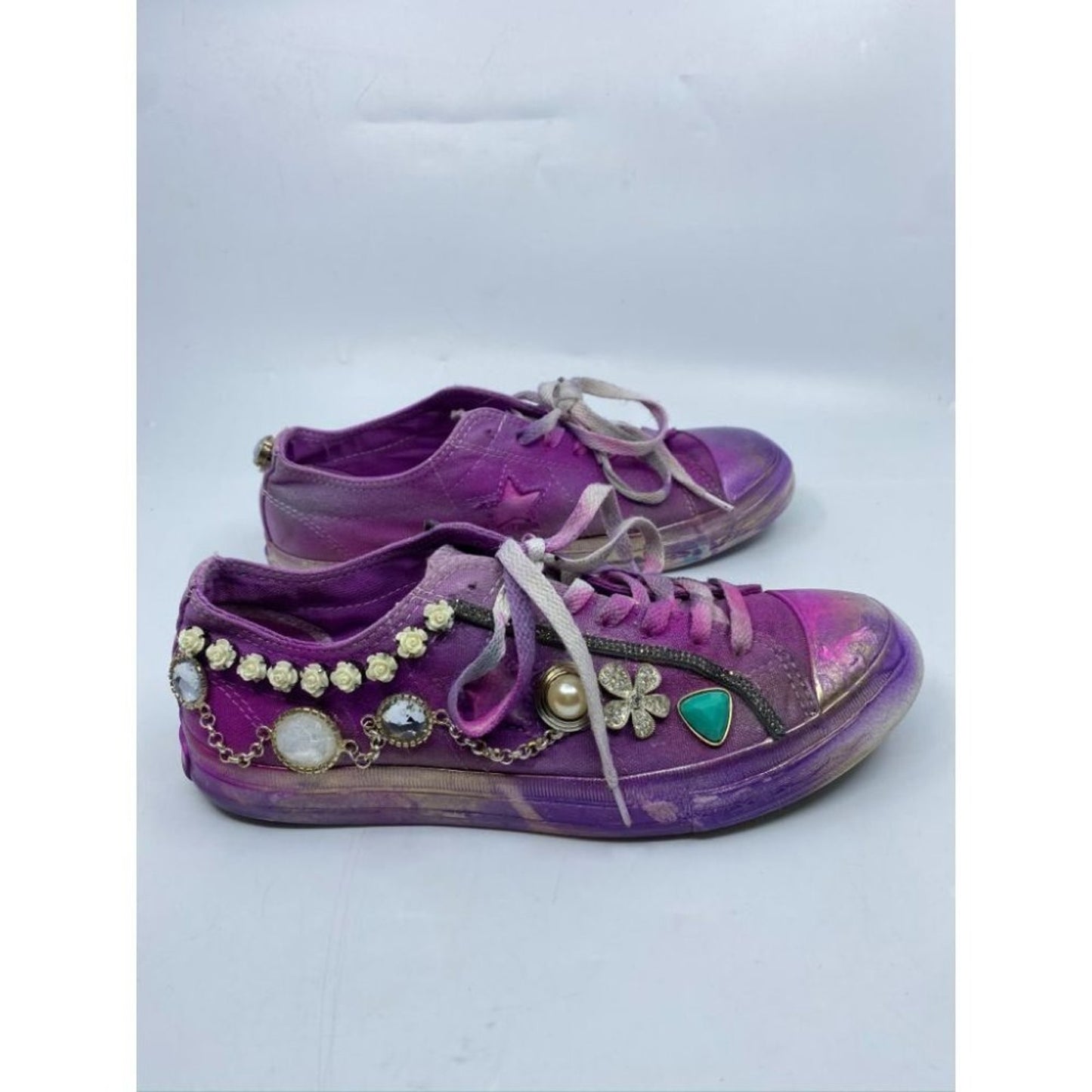 Converse Sneakers Purple Blue Graffiti Women's 9.5