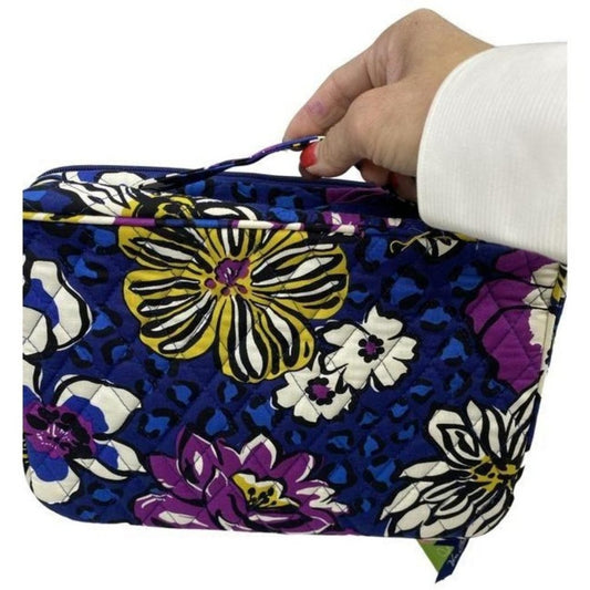 vera bradley blue purple white quilted fabric cosm