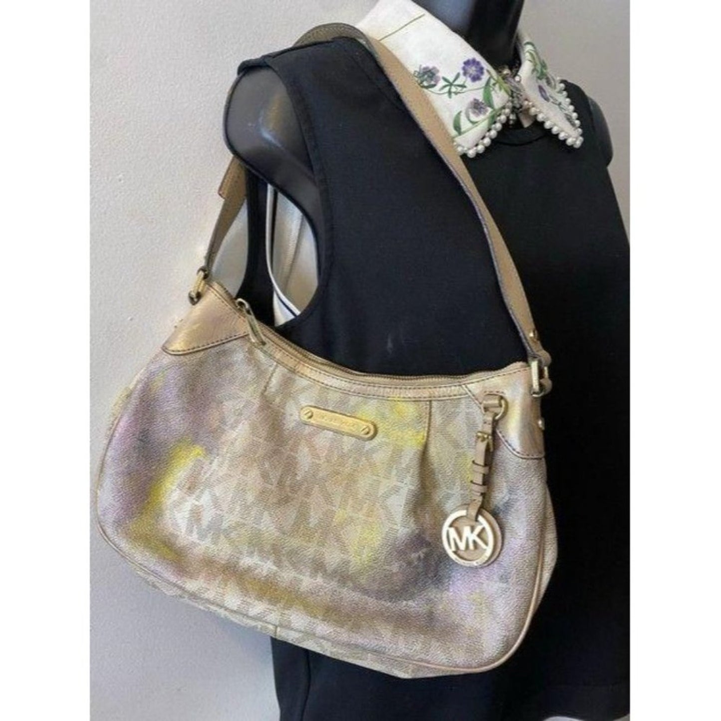 michael kors customized tan tote