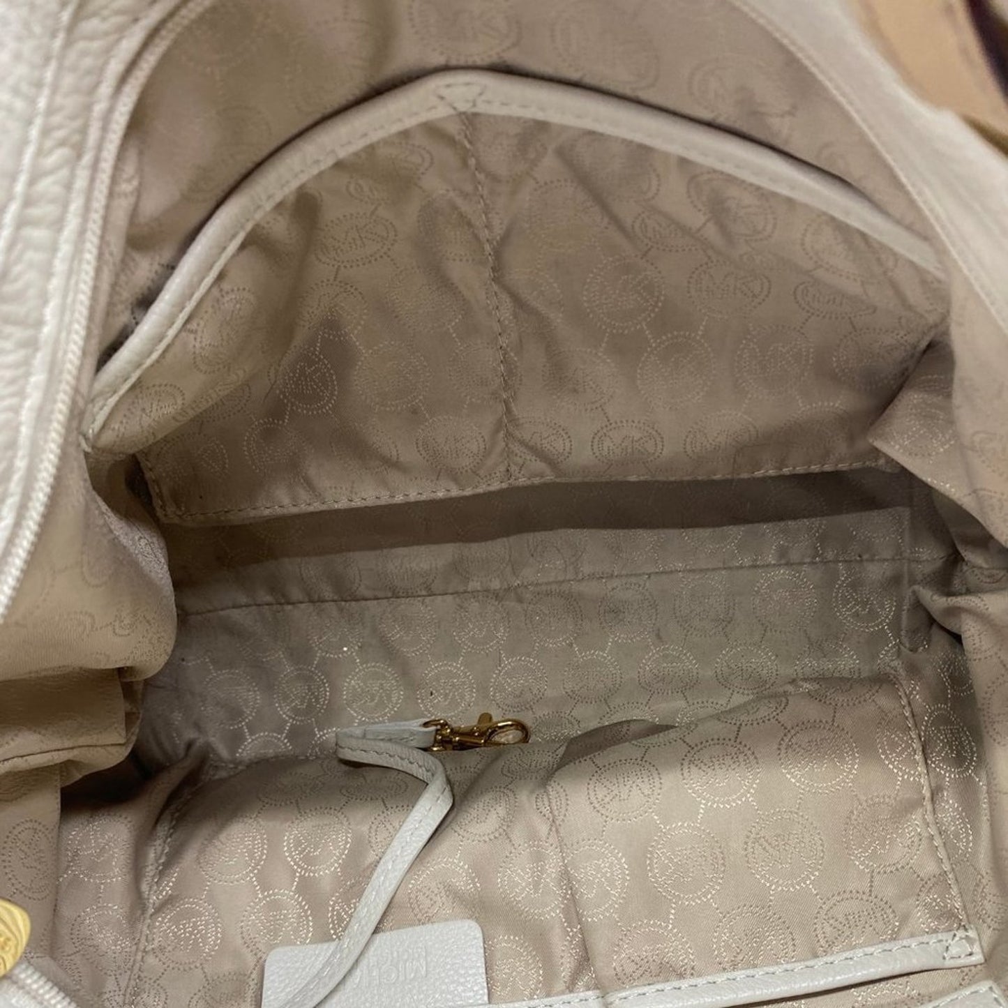 Michael Kors Large White Cream Leather Tote Bag