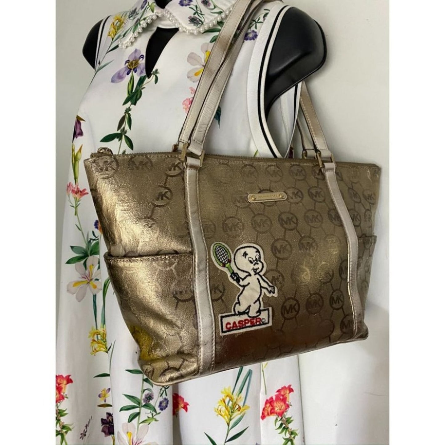 MICHAEL KORS Large Shoulder Bag Gold Customized