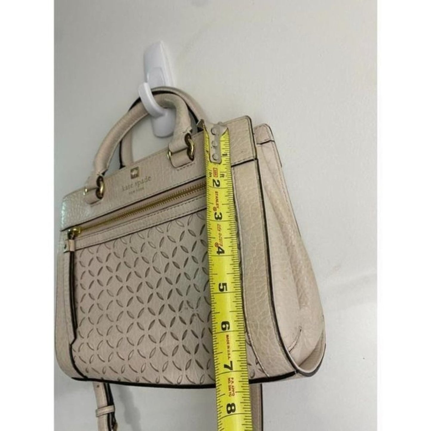 kate spade medium handbag w strap white leather cr