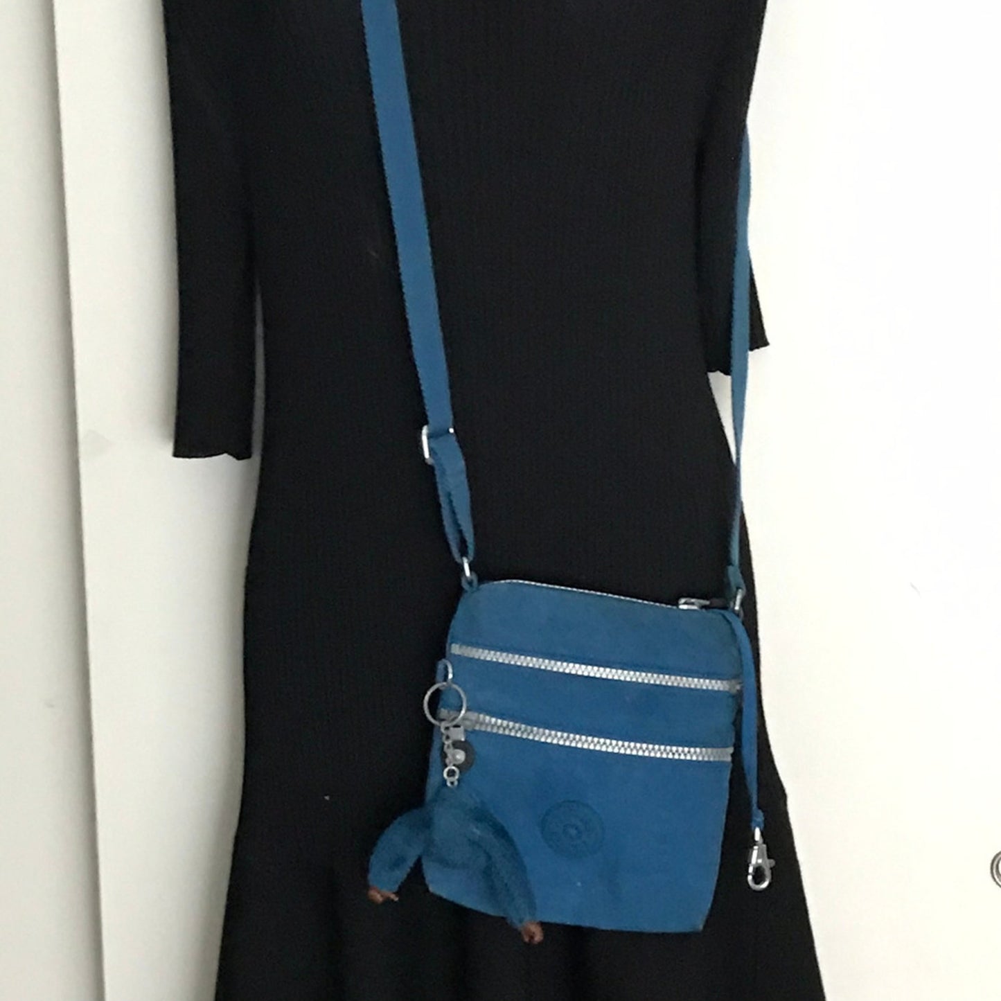 Kipling Blue Zip Nylon Cross Body Bag