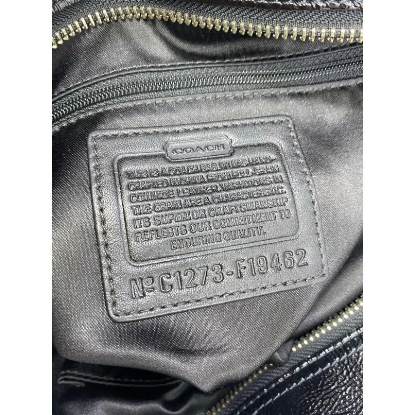 COACH Large Patent Leather Black Shoulder Bag