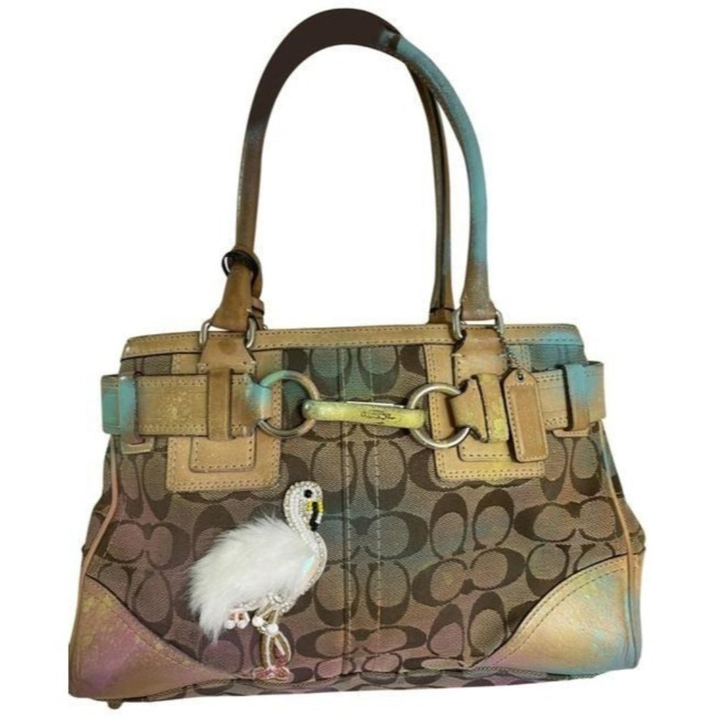 coach graffiti customized with and applique tan sh