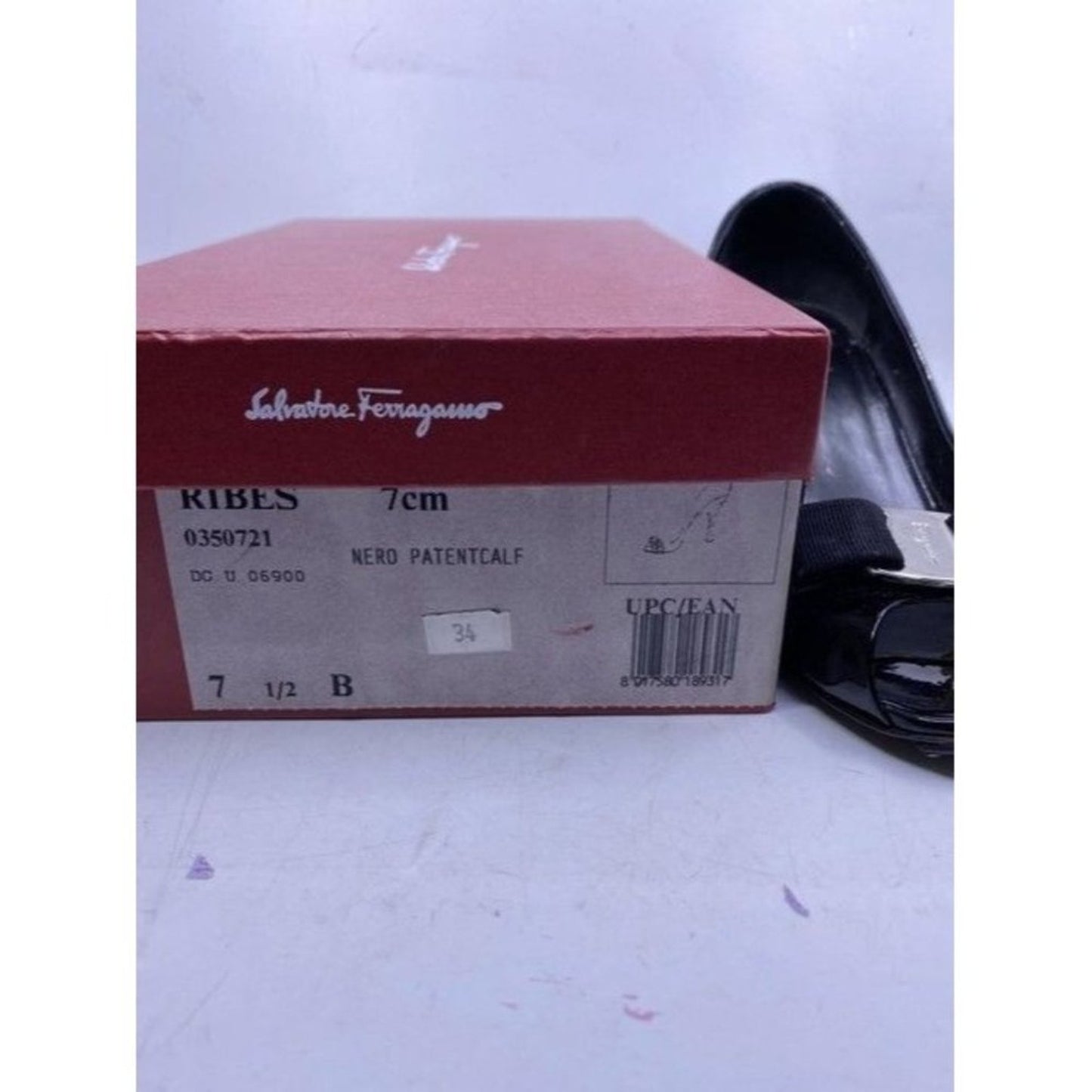 Salvatore Ferragamo Black Ribes Open Toe Bow Pumps Size Us