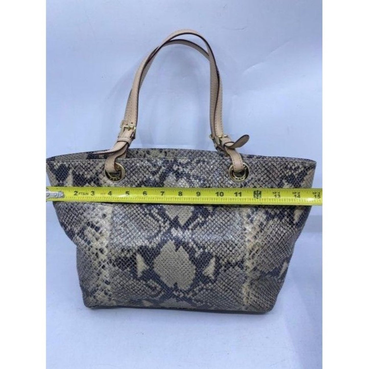 michael kors bag snake print beige black leather t