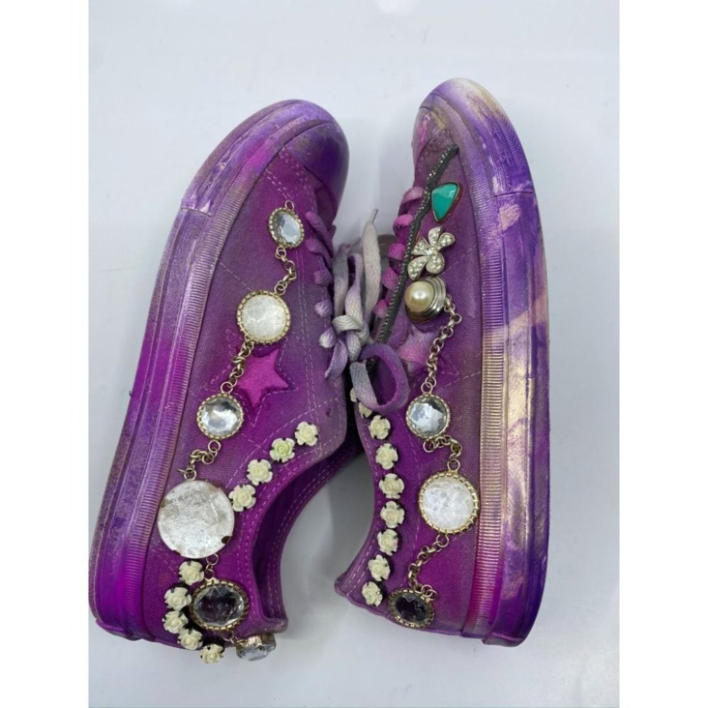 Converse Sneakers Purple Blue Graffiti Women's 9.5
