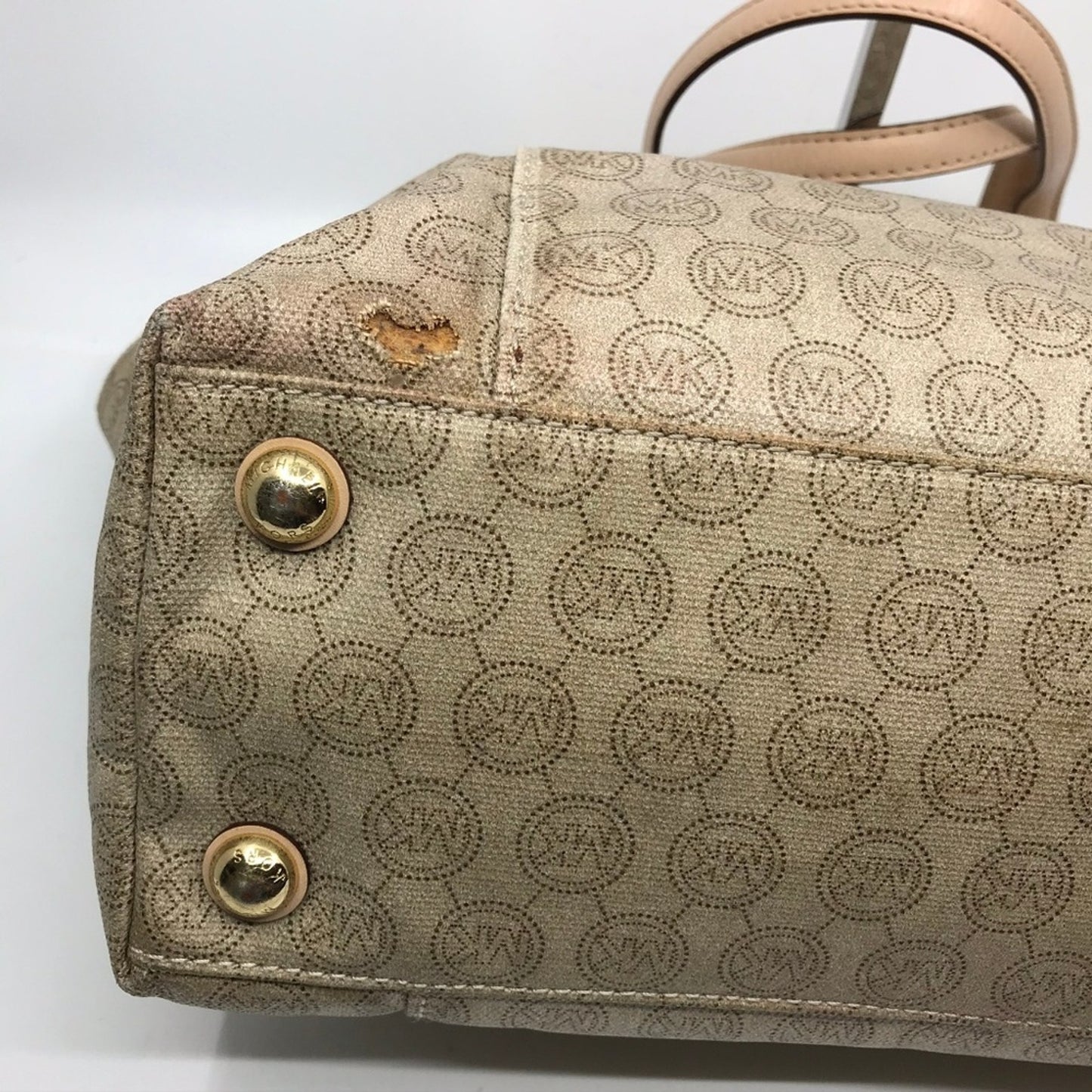 Michael Kors Large Coated Canvas Brown Tote Bag