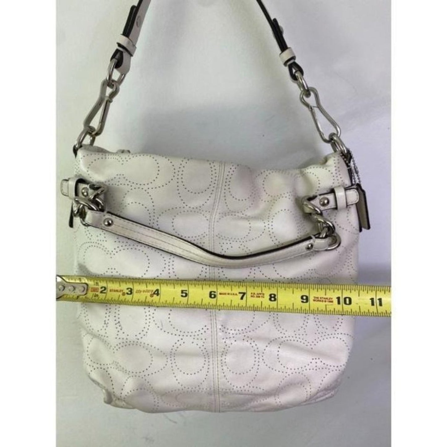 Coach Large White Leather Hobo Bag