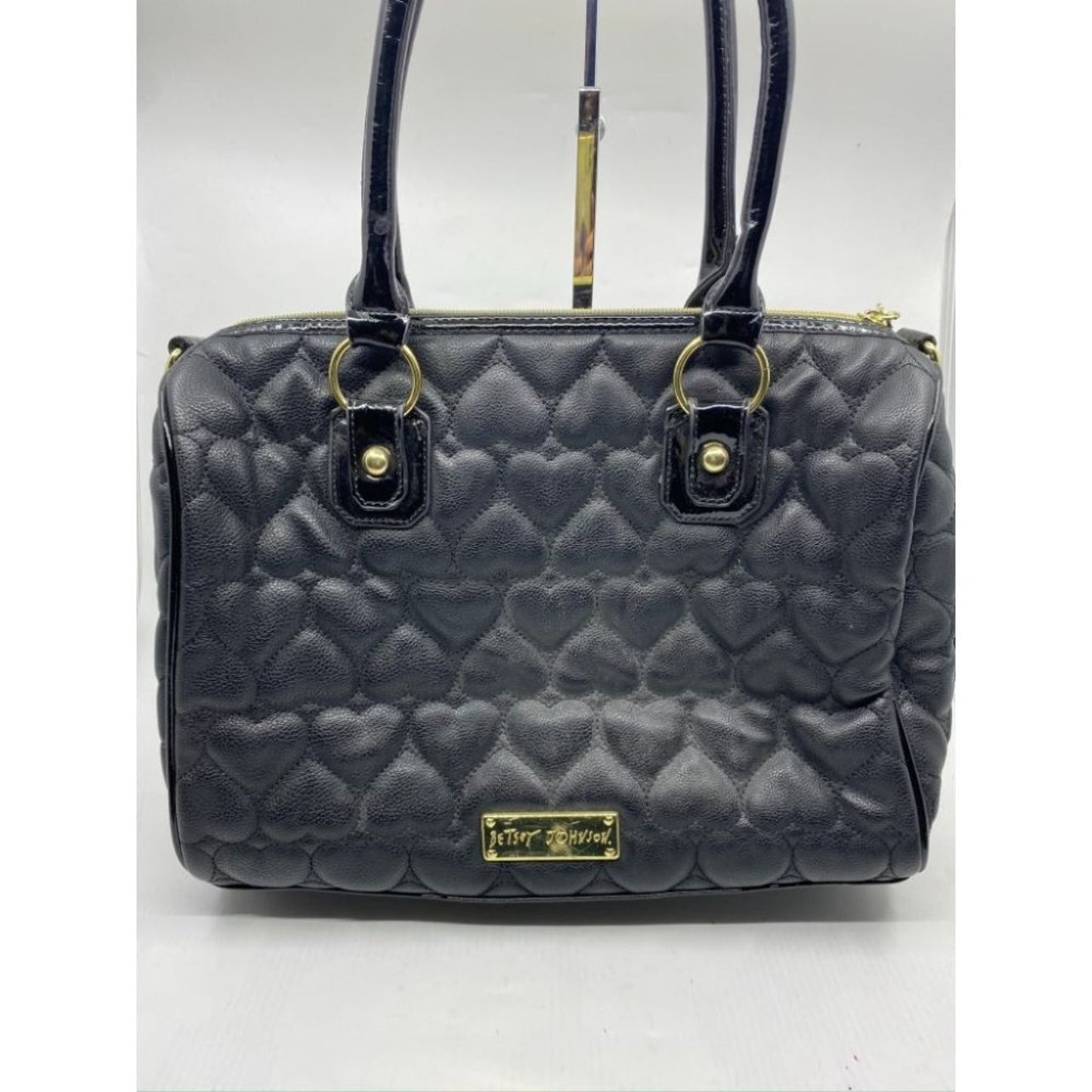 BETSEY JOHNSON Faux Leather Embellished Tote Bag