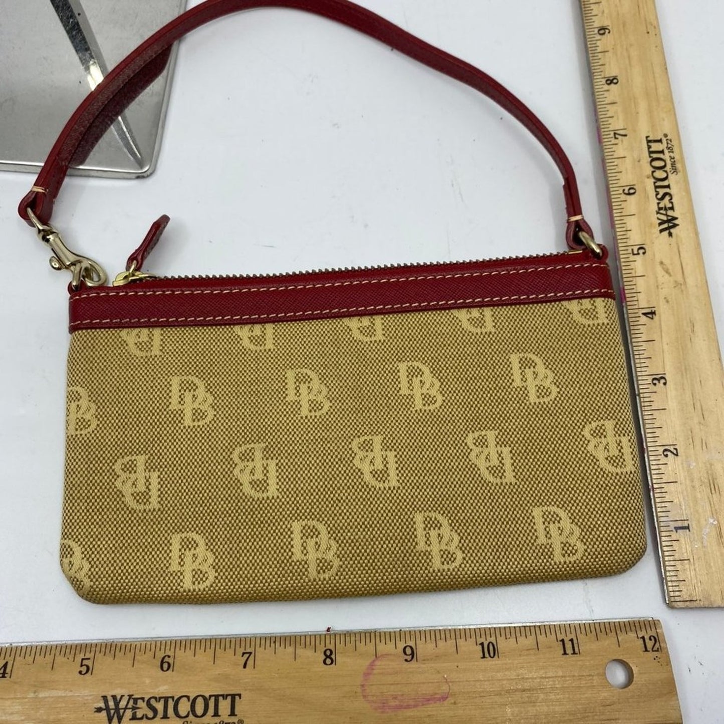 Dooney & Bourke Tan Fabric Wristlet