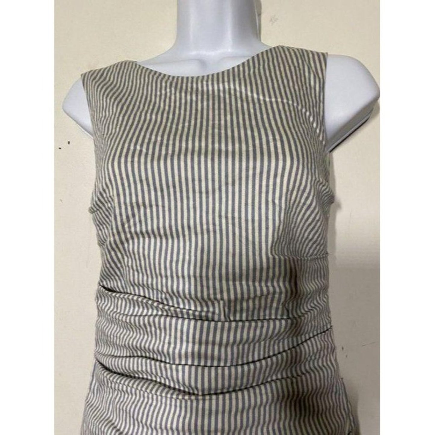 nicole miller new ruched linen striped msrp