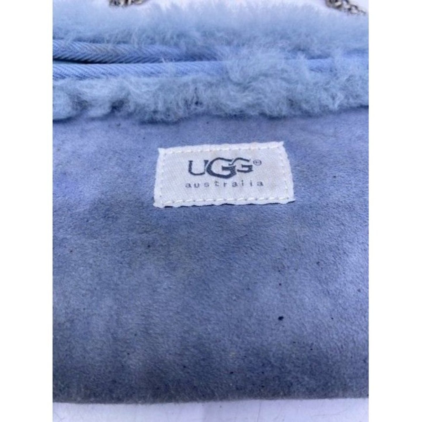 Ugg Australia Unique Hand Warmer Purse Blue Suede Shoulder Bag