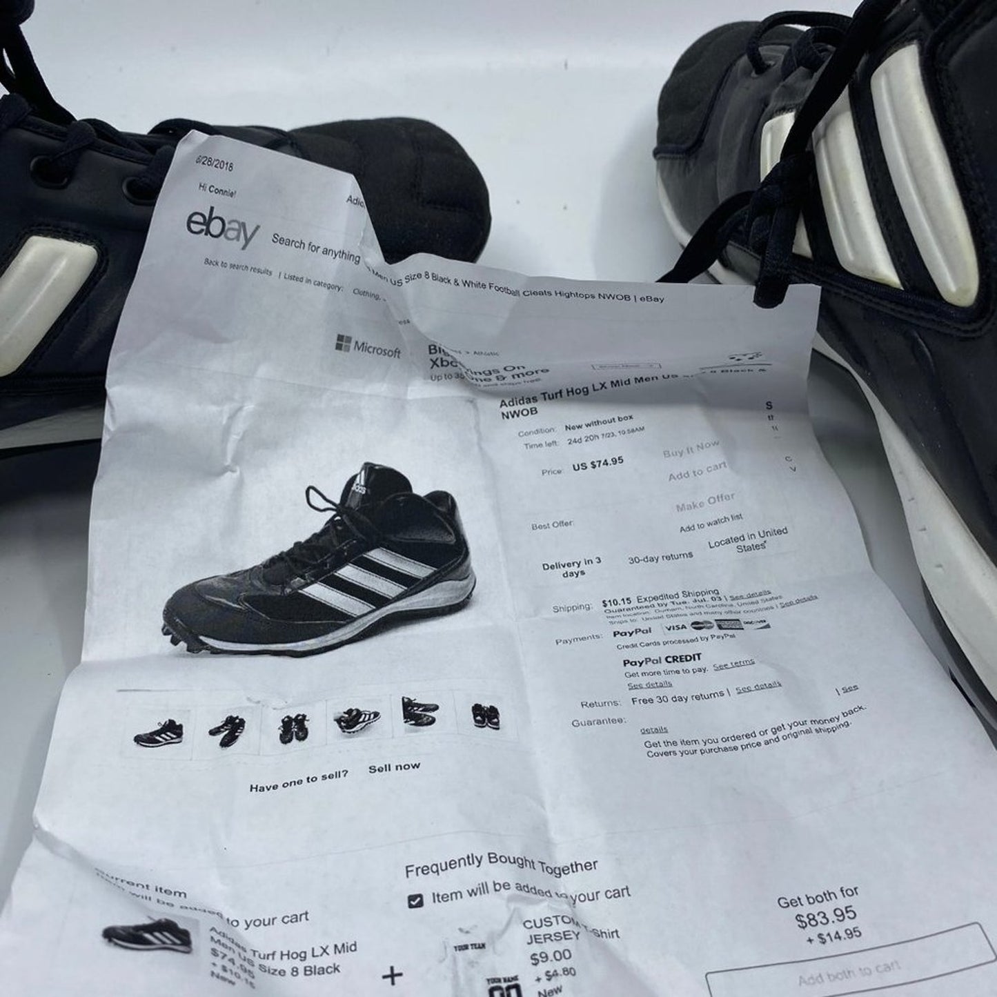 Adidas TURF HOG LX MID Black Sneakers Size: US 16