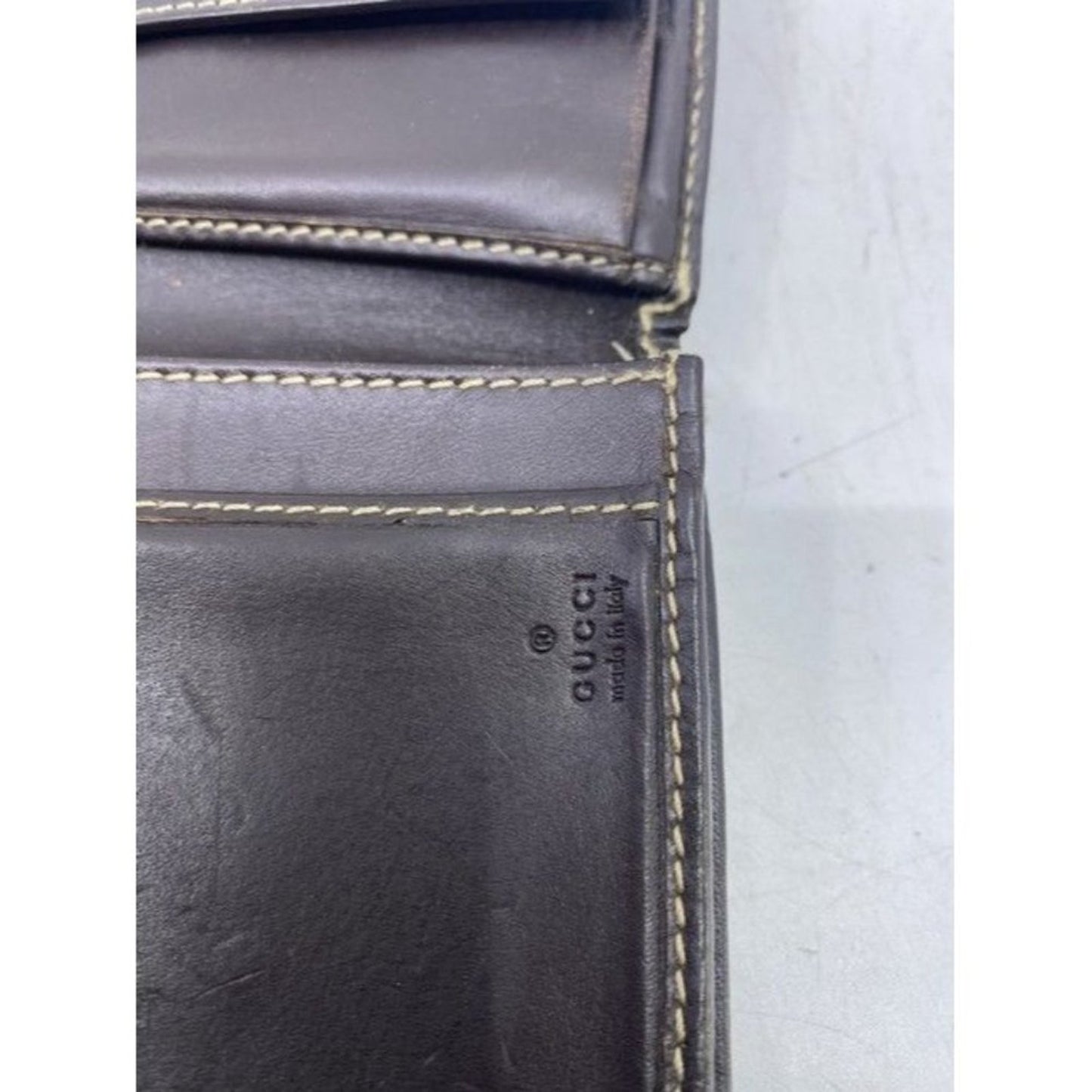 Gucci Brown Long Vintage Gg Web Wallet