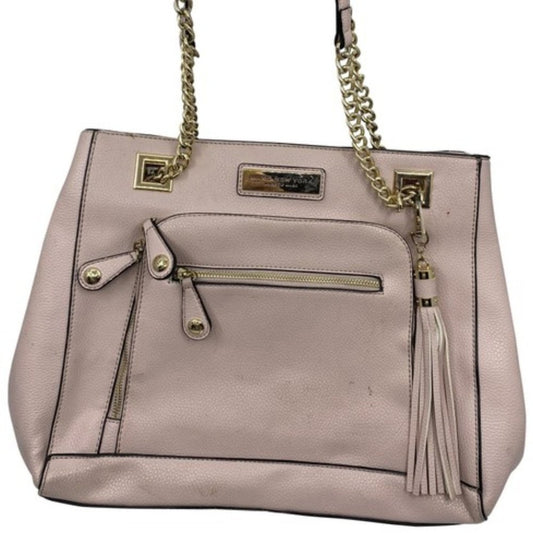 Andrew Marc Cream Leather Tote Bag