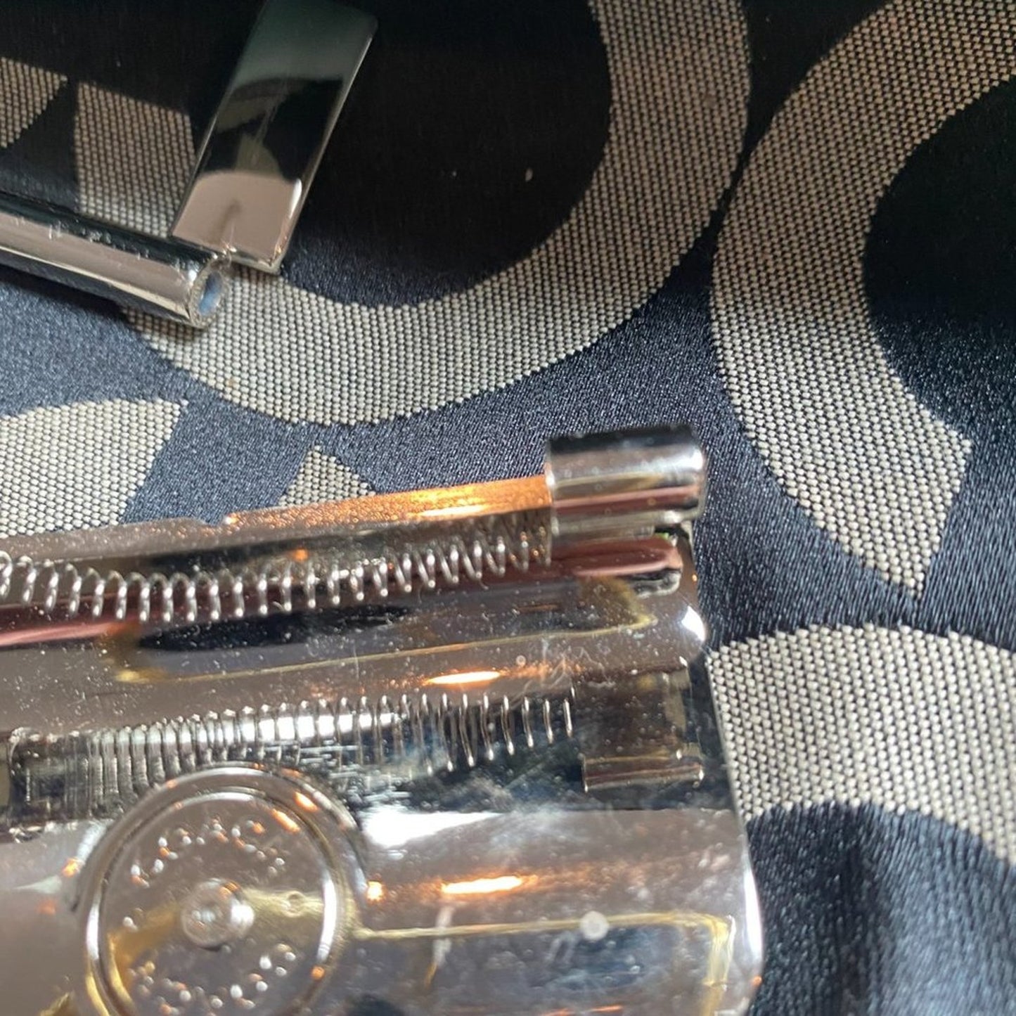 Coach Women's Large Black Tan Fabric Tote Bag