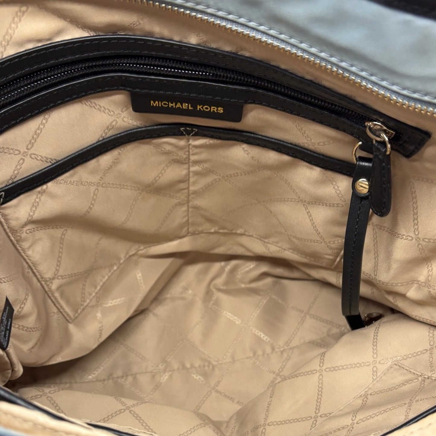 Michael Kors Light Blue and Black Studded Tote