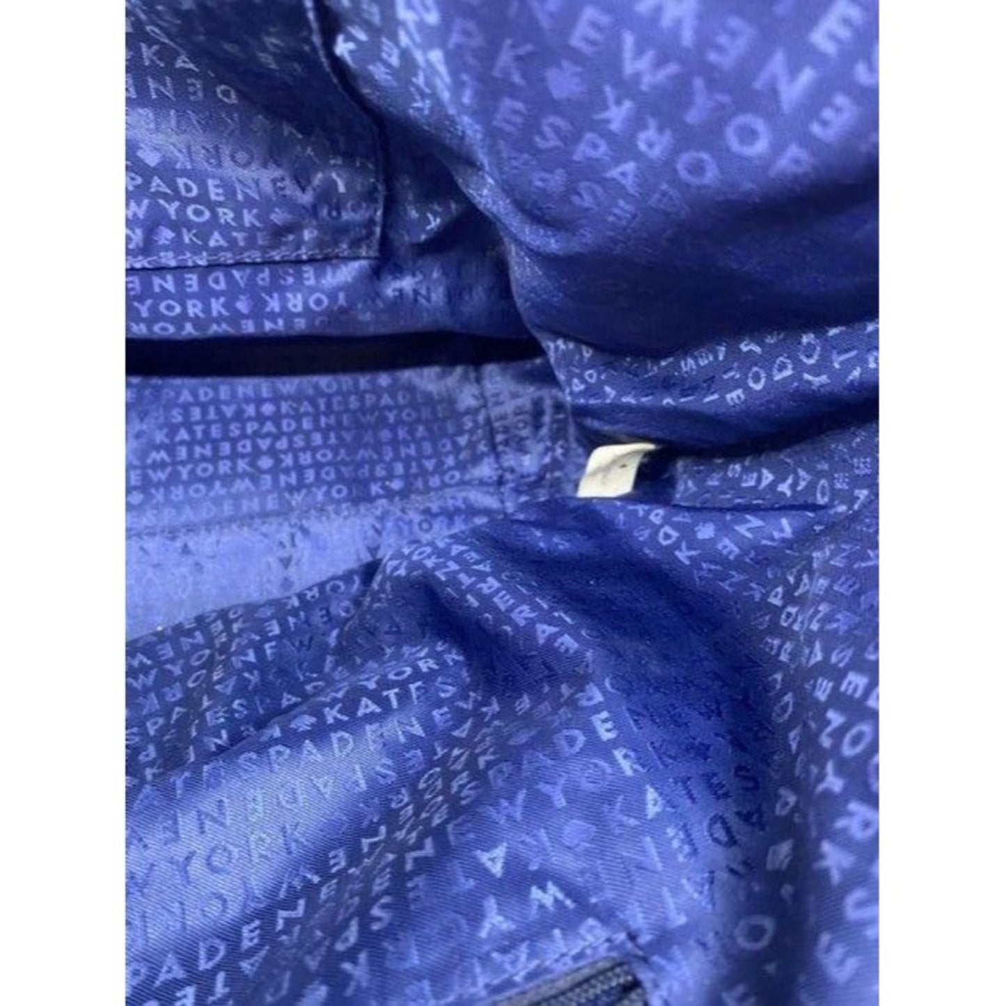 kate spade creamblue fabric shoulder bag