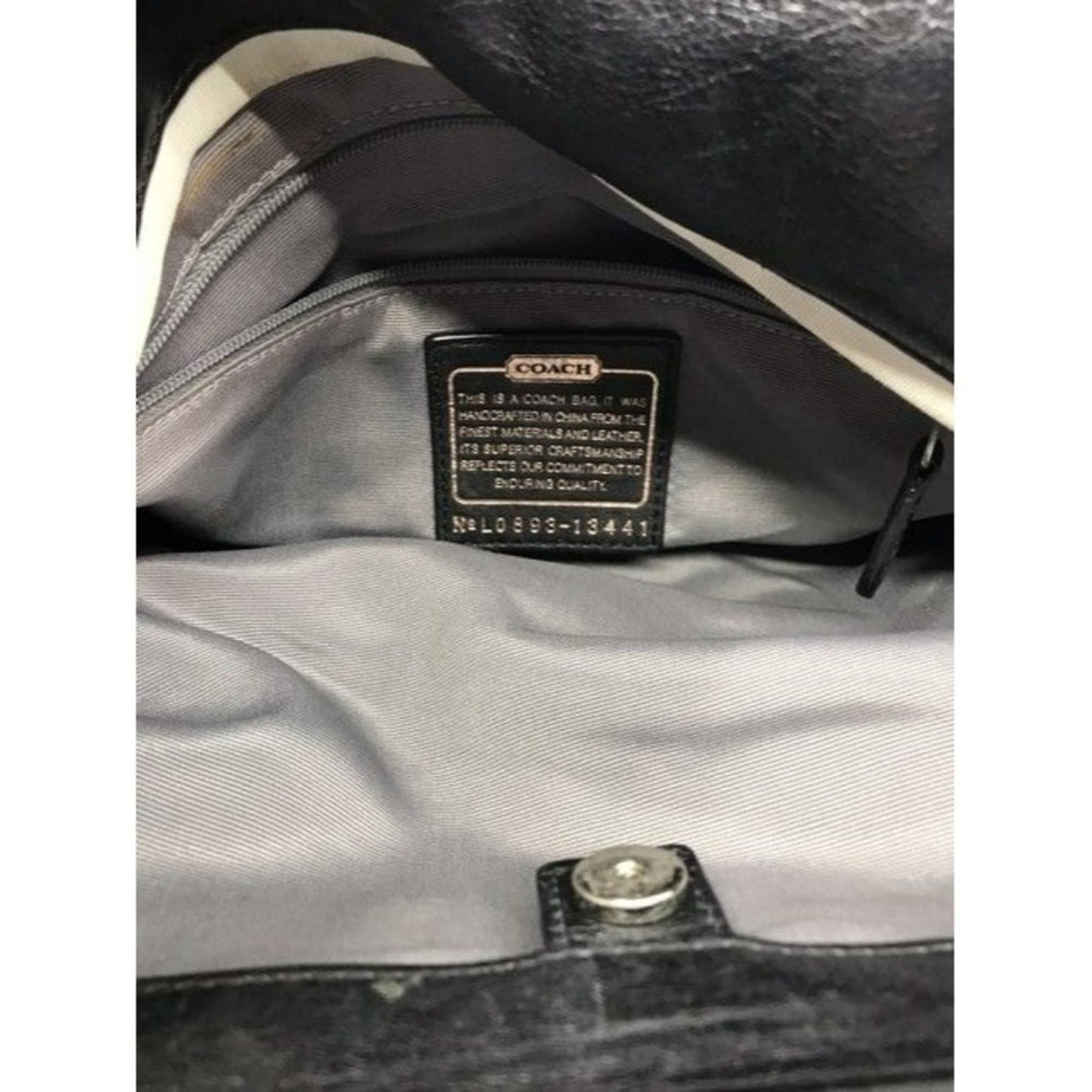 Coach Triple Compartment Style Large Blackgray Fabric Tote