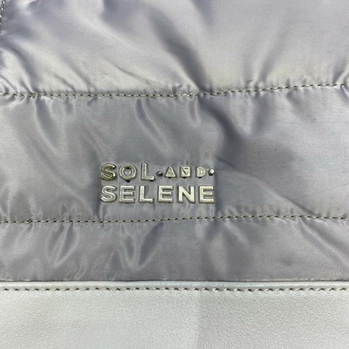 SOL & SELENE Quilted Gray Fabric Cross Body Bag