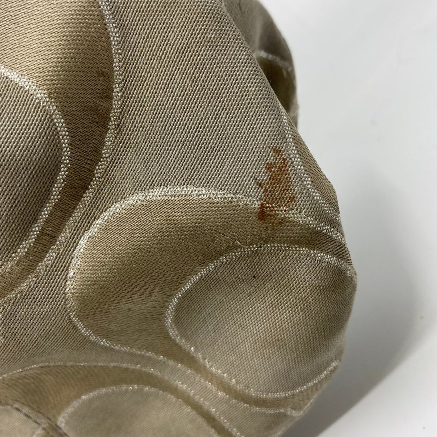 COACH M Size Tan Signatur Jacquard Fabric Handbag