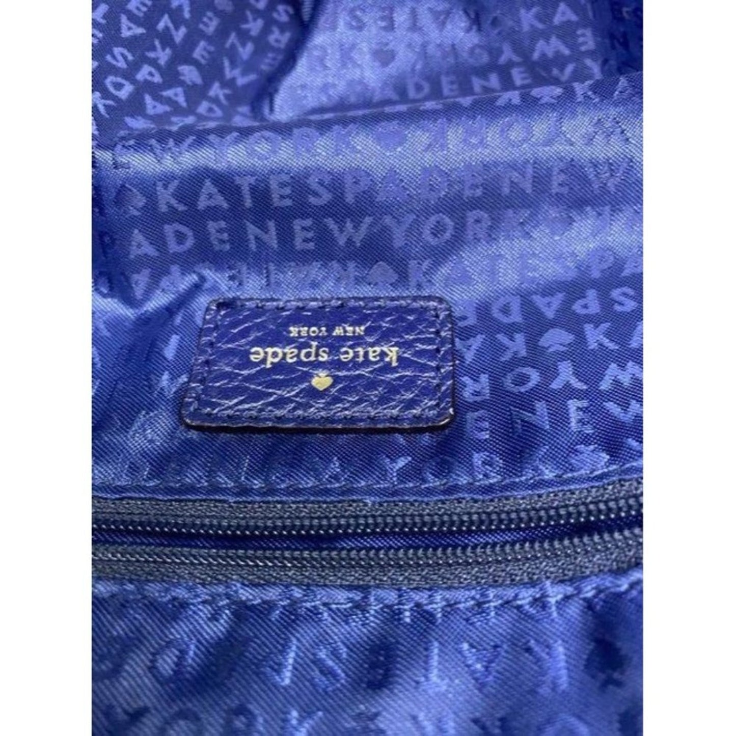 kate spade creamblue fabric shoulder bag